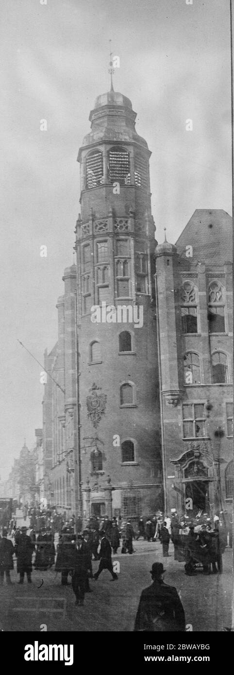 Turm der Post Essen . Januar 1923 Stockfoto