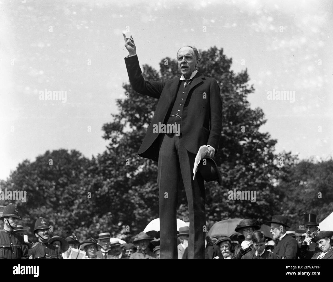 League of Nations Feiern im Hyde Park , London . Lord Robert Cecil spricht . Stockfoto