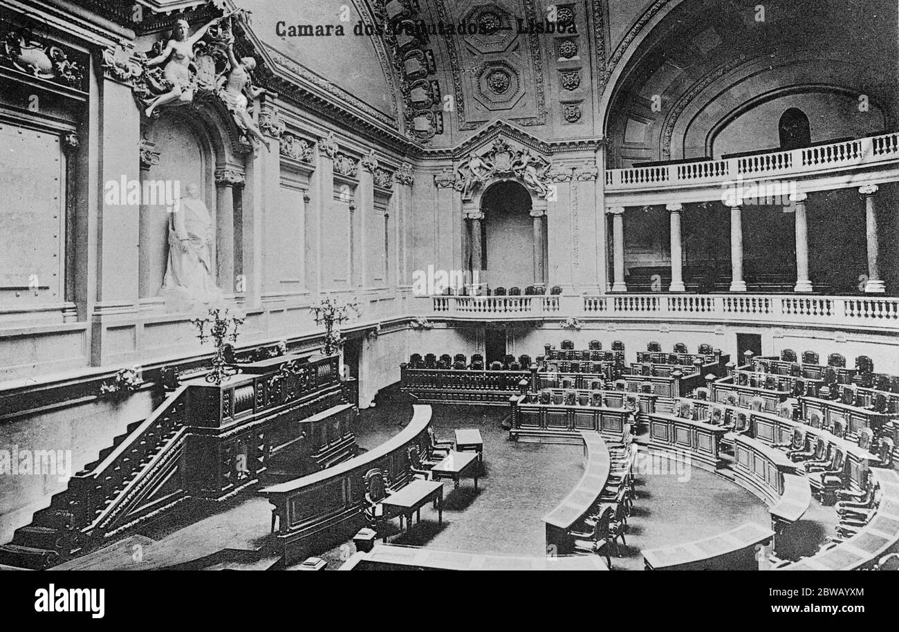 Lissabon, Abgeordnetenkammer, Innenraum. 27. September 1920 Stockfoto