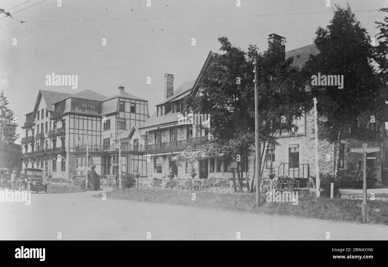 Das Schloss in Spa, wo die britische Mission in Belgien 7 Juni 1920 wohnen Stockfoto