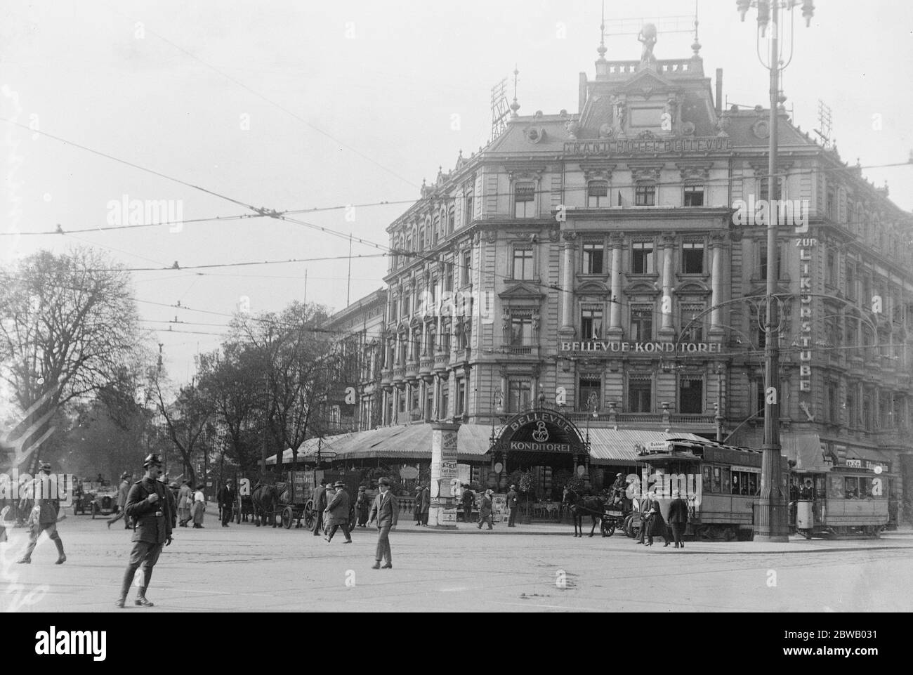 Das Grand Hotel Bellevue Hauptquartier der Inter Allied Commission 1922 Stockfoto