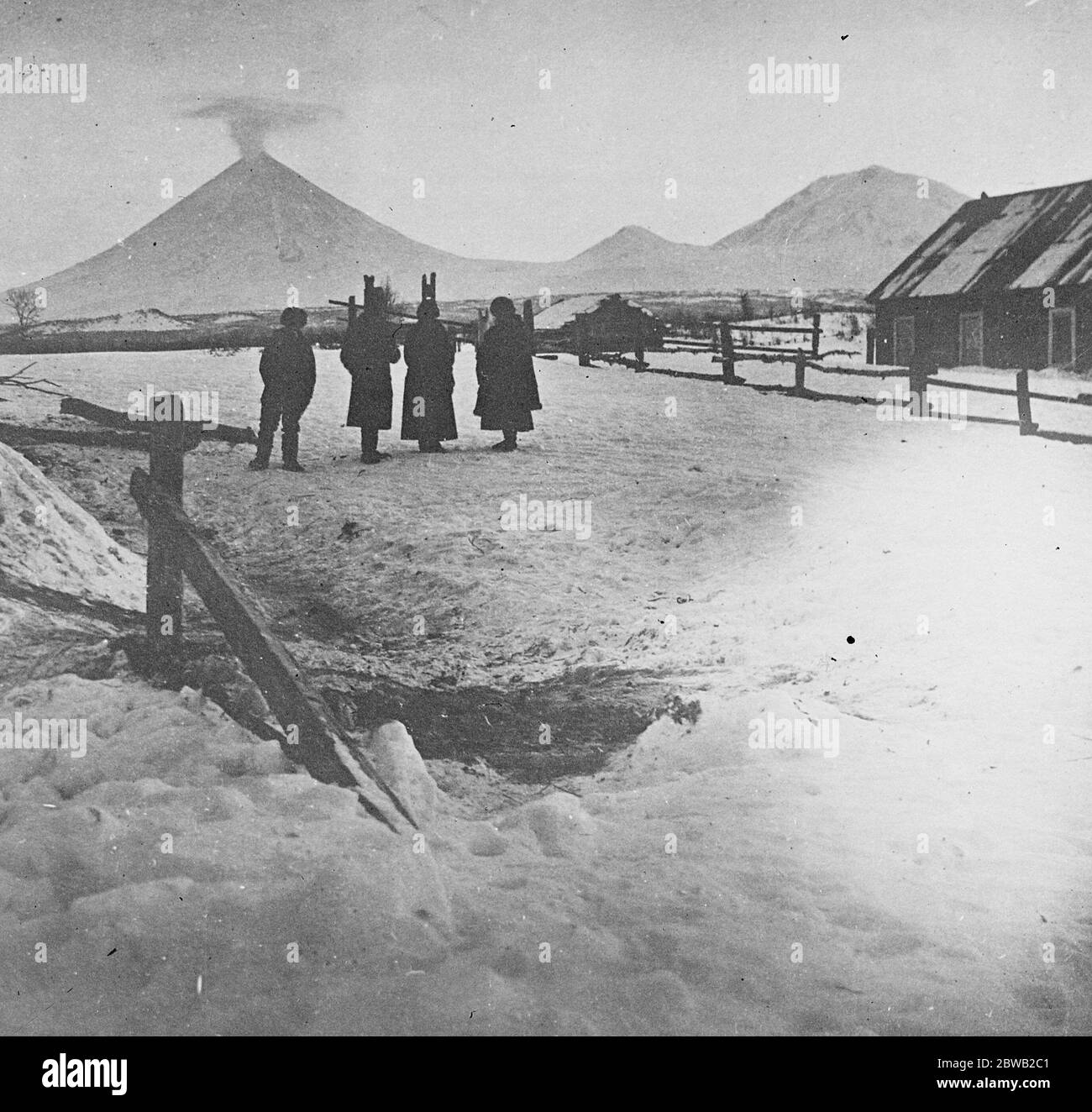 Kljutschevskaja Sopka Vulkan in voller Eruption . Der höchste Vulkan in Kamtschatka , Russland 1920 Stockfoto