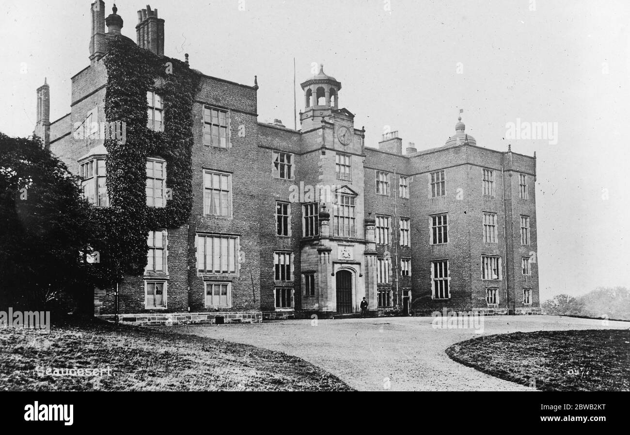 Beaudesste Hall , Herrensitz am südlichen Rand von Cannock Chase in Staffordshire Sitze der Familie Paget, die Marquesses of Anglesey 1919 Abriss begann 1935 Stockfoto