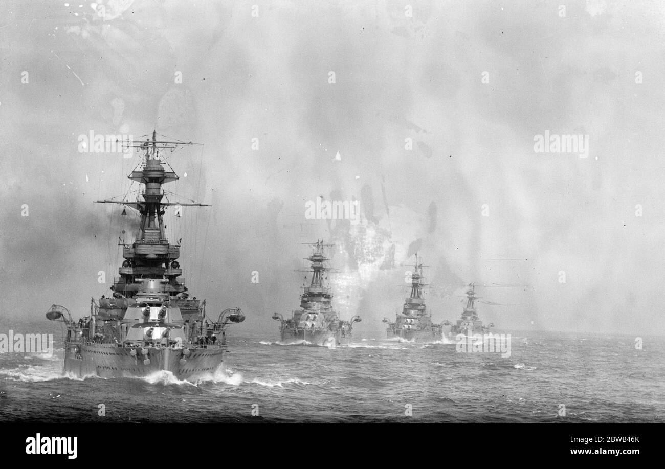 Der König führt seine Flotte in Torbay. Die atlantische Flotte ist mit