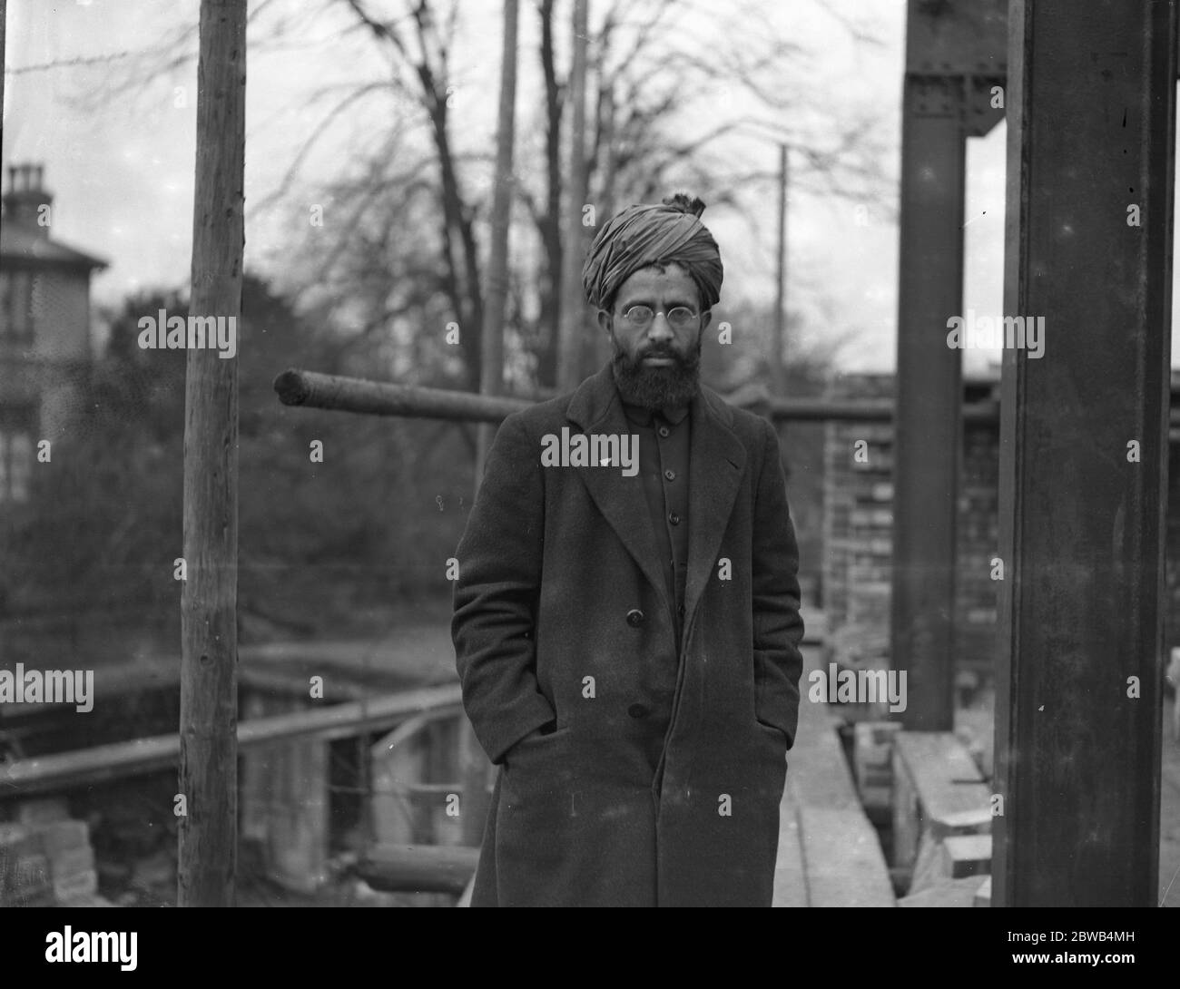 Das Gebäude von Londons erster Moschee in Southfields. Herr A R Dard , Imam der Ahmadiyya-muslime 28. Dezember 1925 Stockfoto