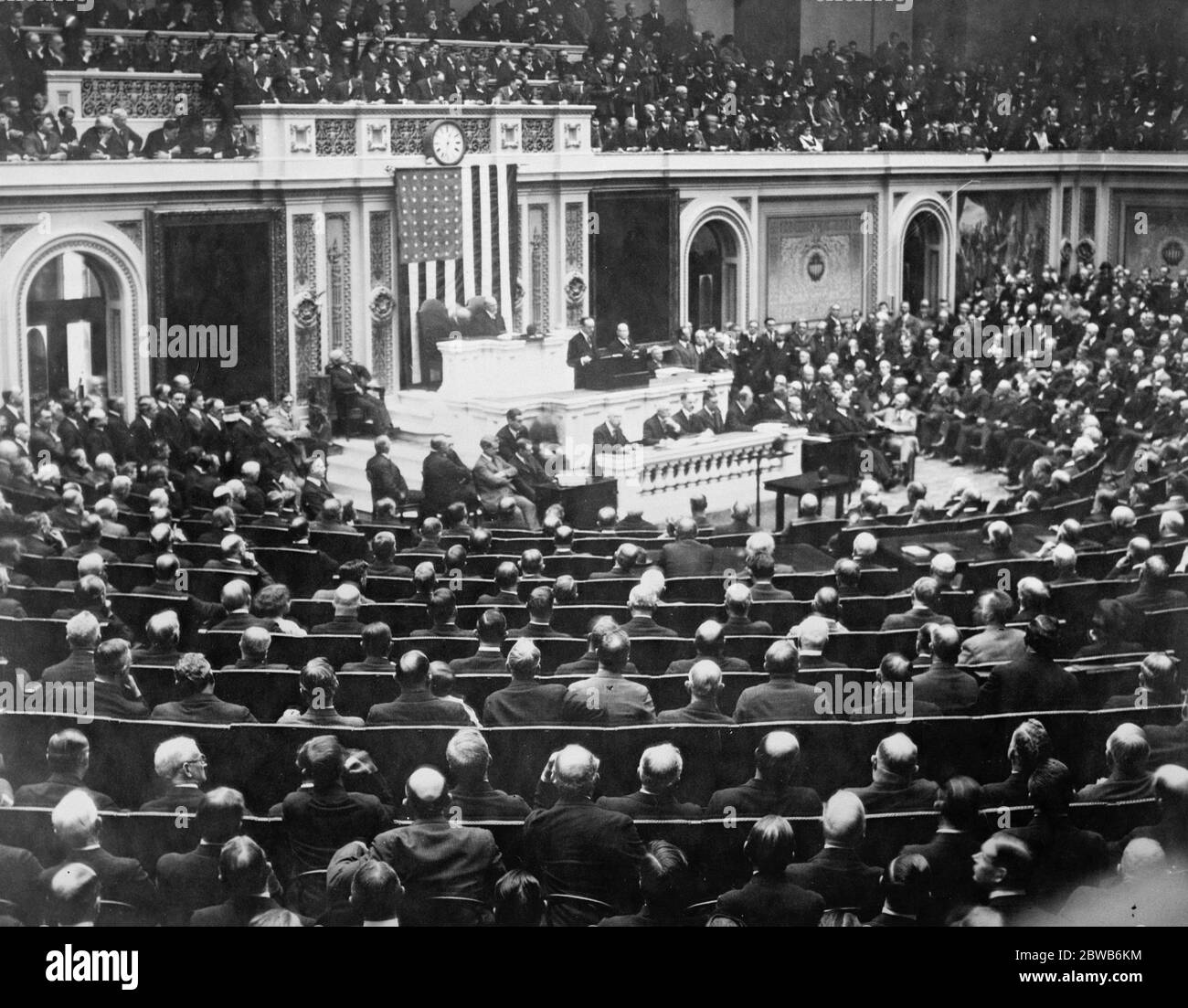 Frederick H Gillett von Massachusetts, wurde wieder - gewählt Sprecher des Repräsentantenhauses am 5. Dezember, als die republikanischen Aufständischen für ihn zum ersten Mal nach einer Sackgasse zwei Tage zuvor gewählt. 14 Dezember 1923 Stockfoto