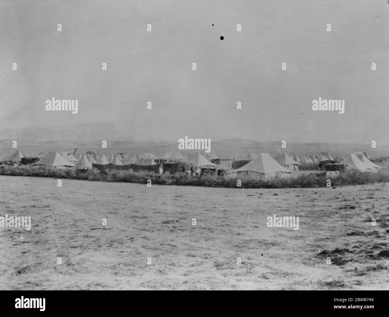 Die britischen Militäroperationen in Somaliland . Interessante neue Fotos . Das Lager und Krankenhaus in Eil Dur Elan. April 1920 Stockfoto