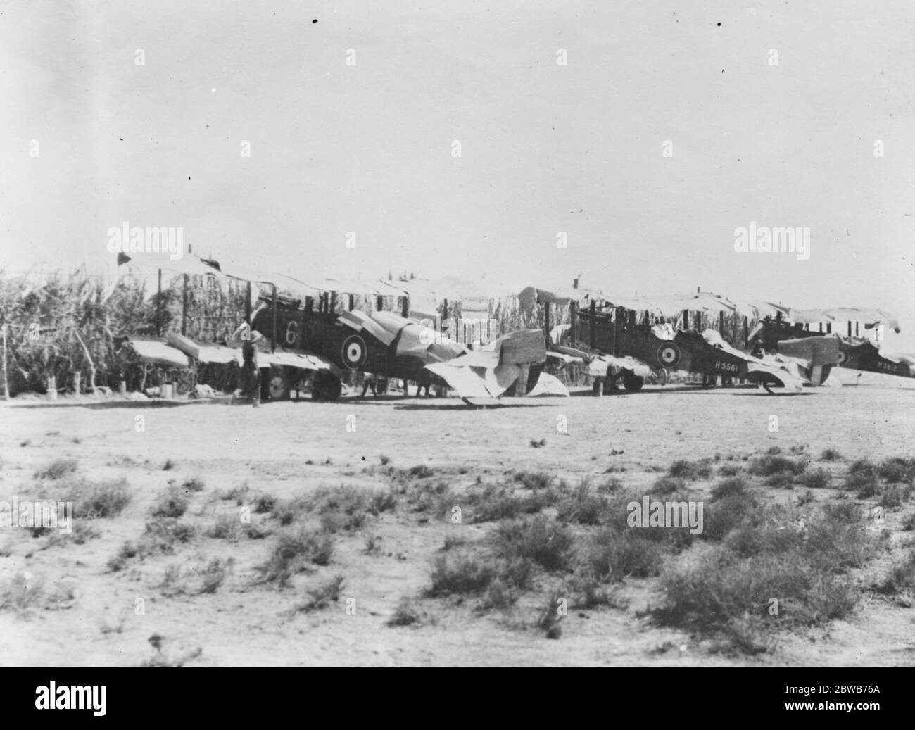 Die britischen Militäroperationen in Somaliland . Matten und Windschutzscheiben für Flugzeuge. April 1920 Stockfoto