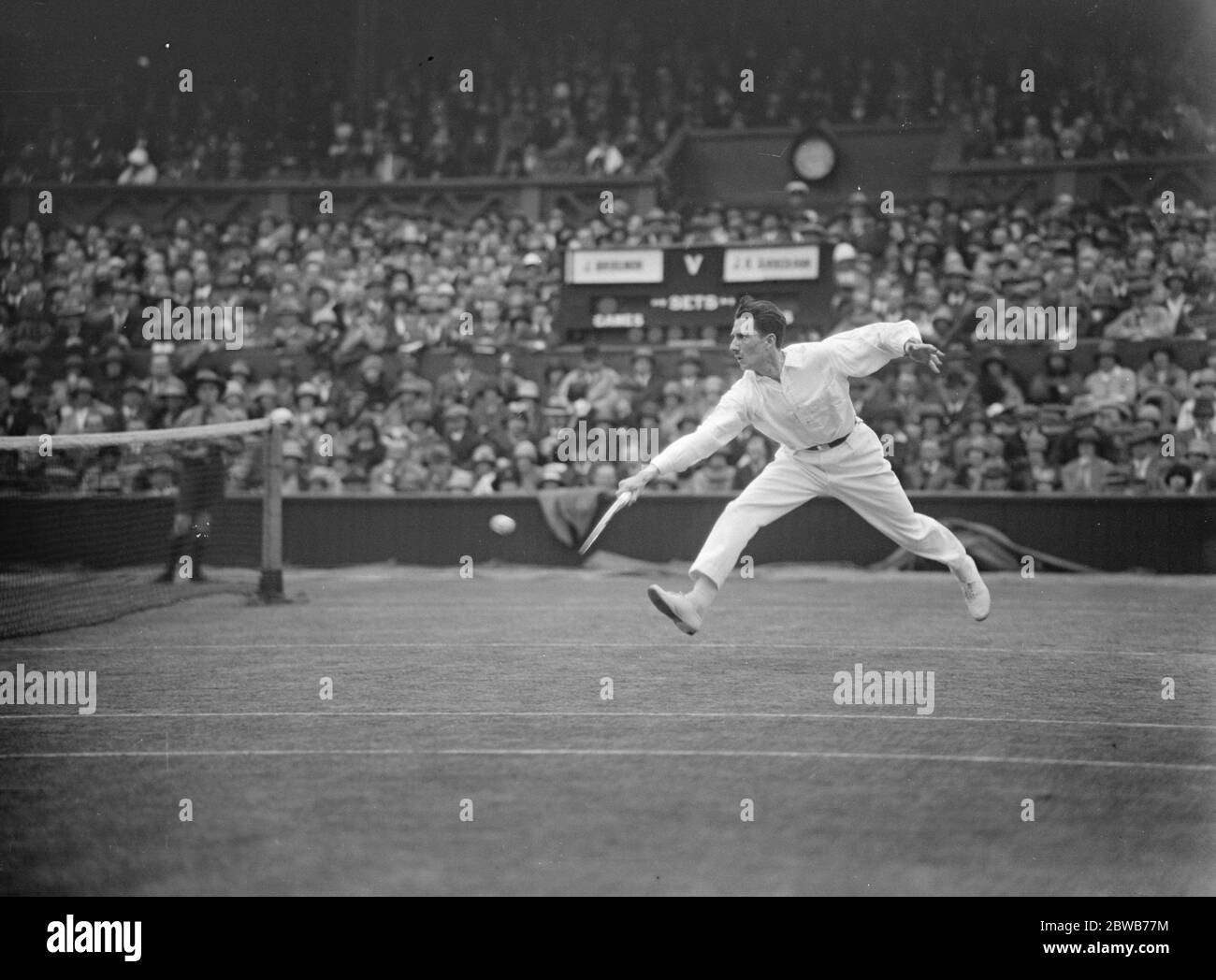 Rasen Tennis Meisterschaften in Wimbledon . Brugnon im Spiel . 27 Juni 1925 Stockfoto