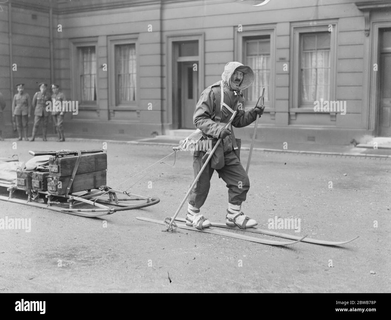 Arktische Kleidung und Ausrüstung für britische Soldaten . Stockfoto