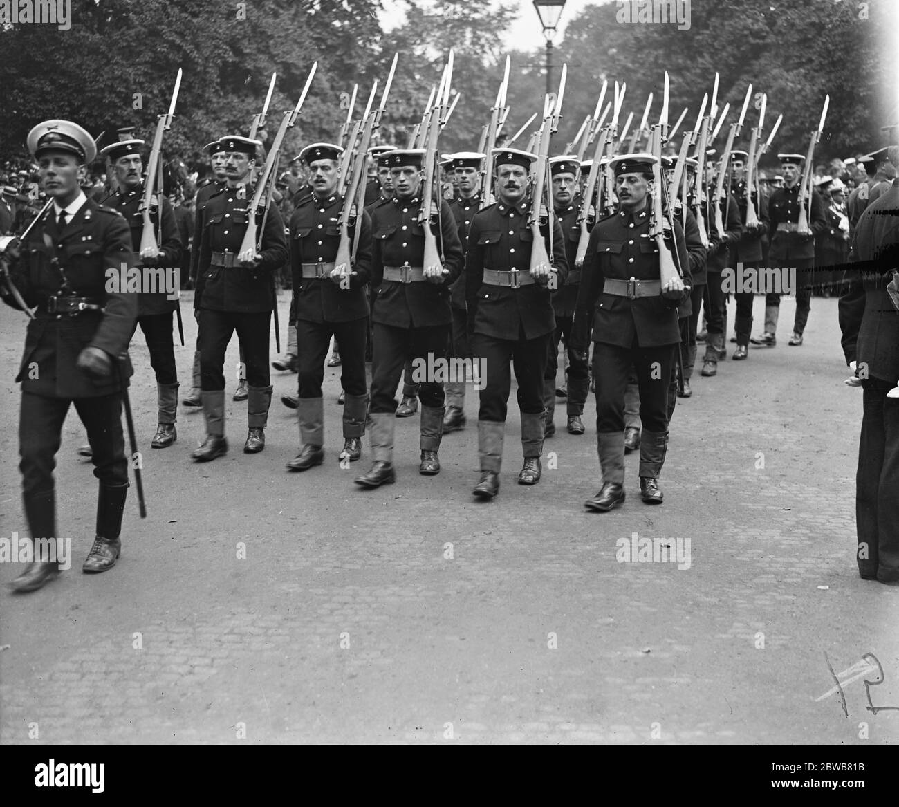 Der große siegeszug in London. Royal Marines in den siegeszug . 19 Juli 1919 Stockfoto