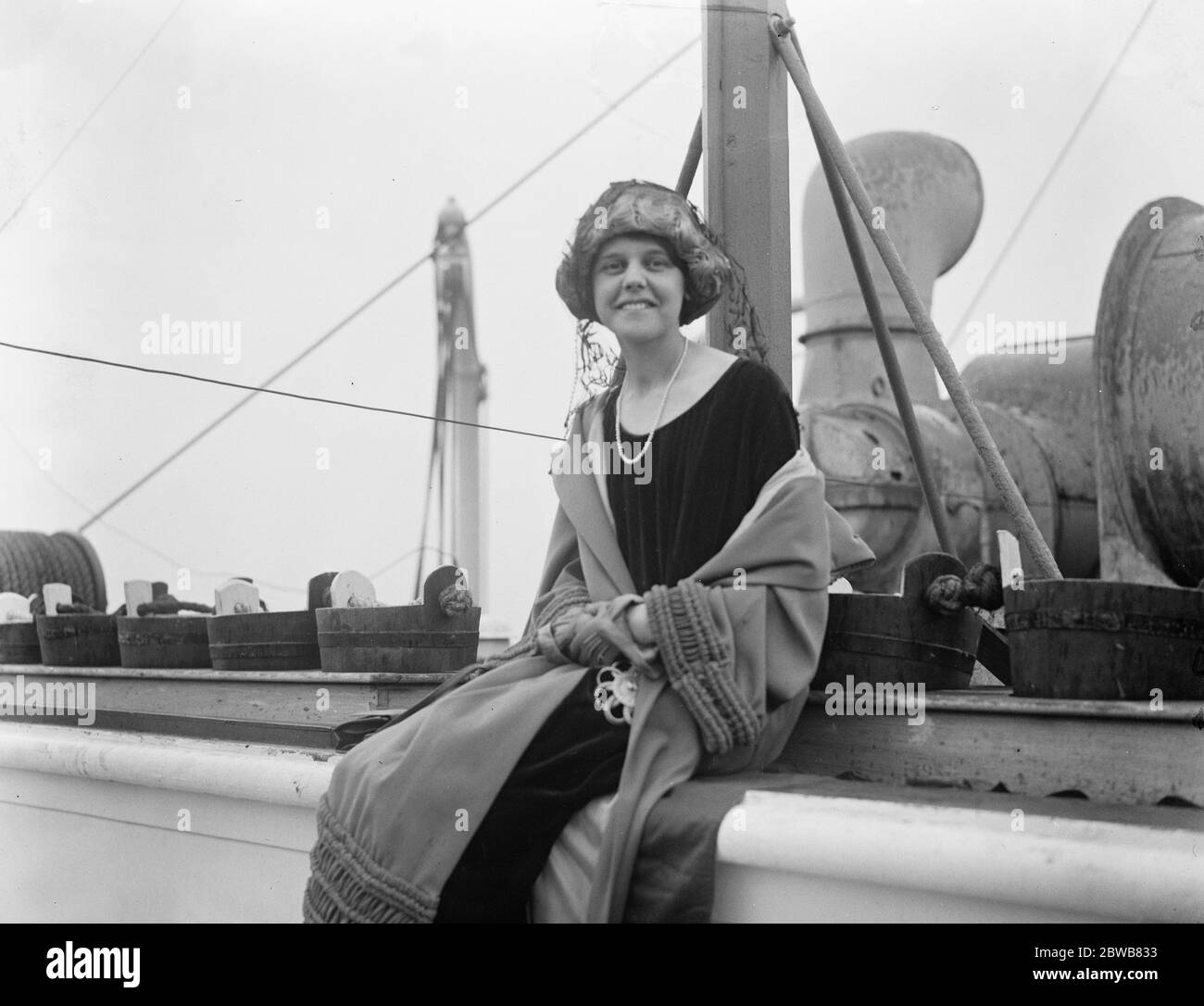Canadian - Welsh Sopran kommt in England. Miss Gladys Janes Morgan, die kanadische walisische Sopranistin, die in diesem Land singen wird. 20 Juni 1924 Stockfoto