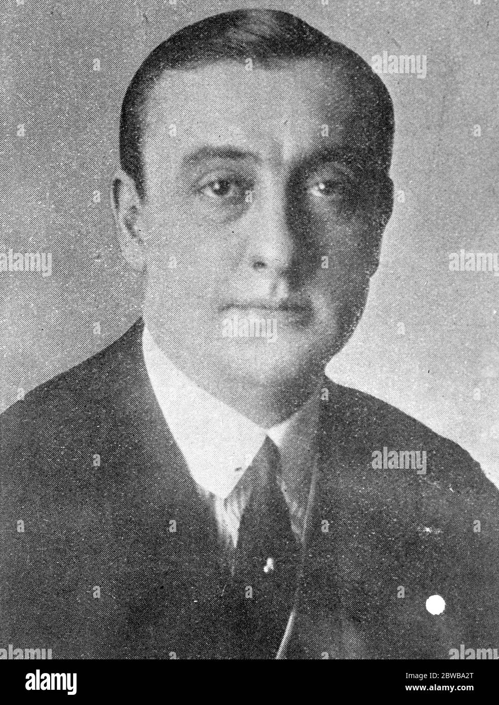 Neuer brasilianischer Botschafter in London . Dr. Regis de Oliviera, der zum brasilianischen Botschafter in London ernannt wurde. 18 Dezember 1924 Stockfoto