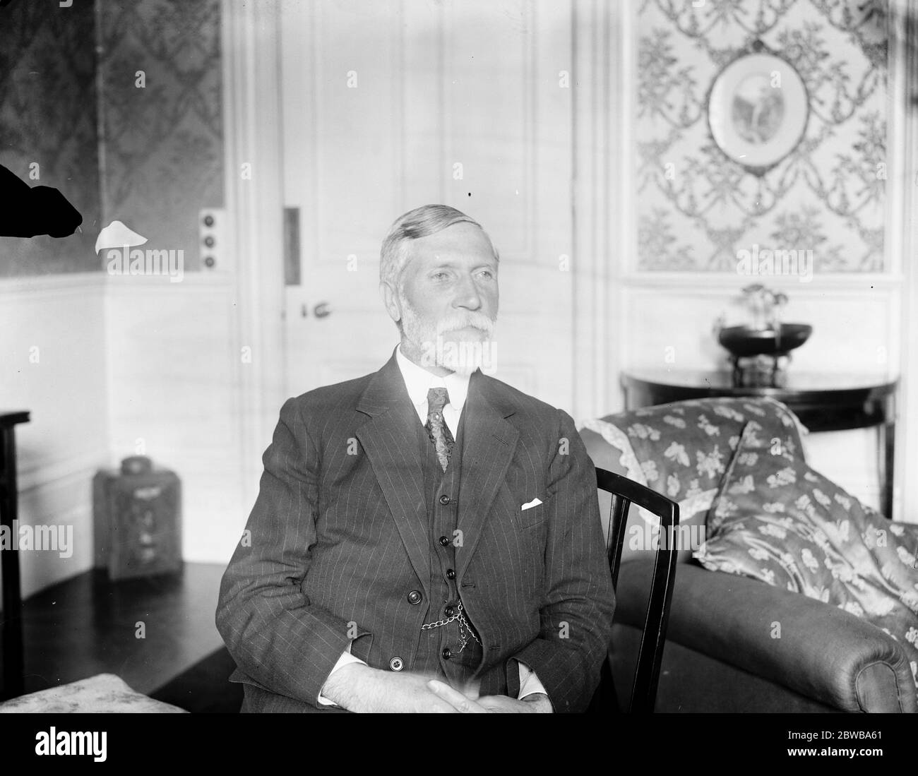 Sir Charles Sanderson, Controller der Londoner Post, der in den Ruhestand geht. 23. April 1926 Stockfoto