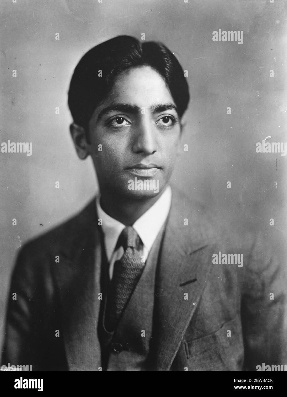 Jiddu Krishnamurti, der Ostinder, der sich selbst den "Neuen Messias" nennt. 15. September 1926 Stockfoto