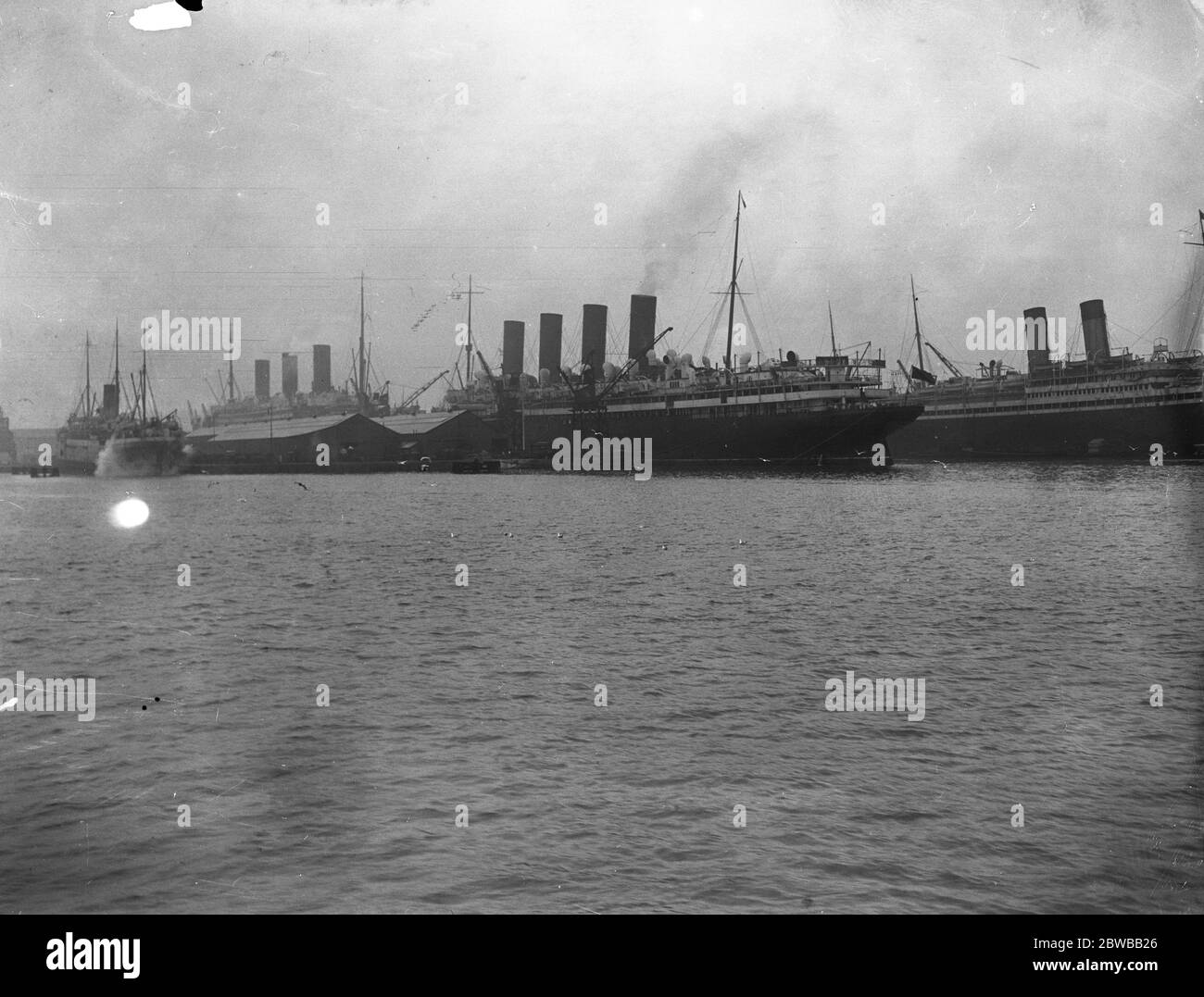 Die SS Imperator und RMS Mauretania in Southampton Stockfoto