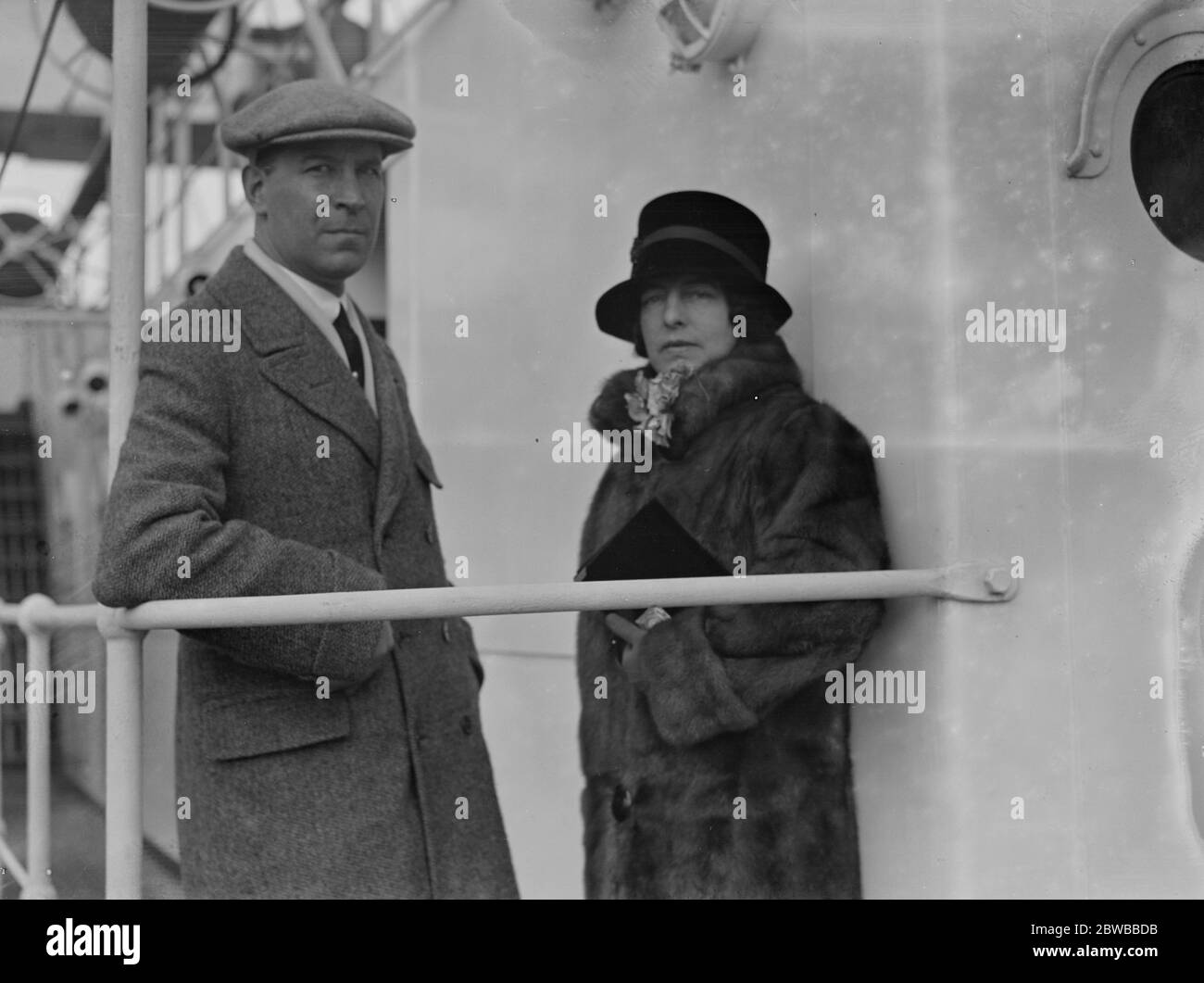 An Bord der SS. Andalucia Star in Tilbury. Herr Mitchell Hedges und Frau ( Richmond ) Brown Stockfoto