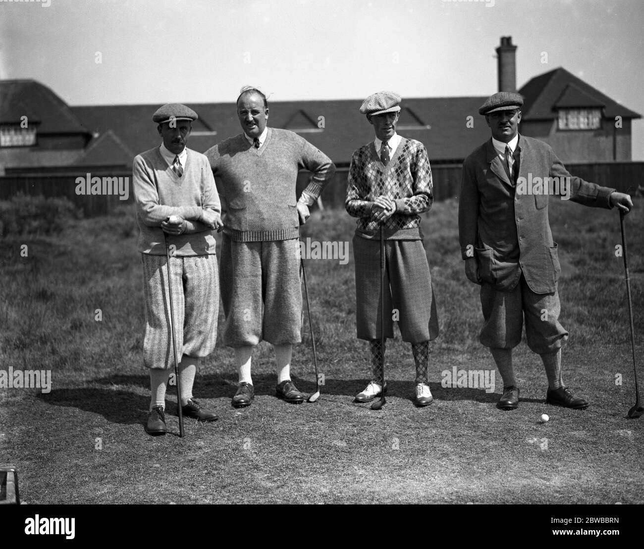 Open Golf-Meisterschaft im Sandwich . H D Gillies (England), Major Hezlet (Irland), J C Machugh (San Francisco) und Robert Harris (Schottland). Stockfoto