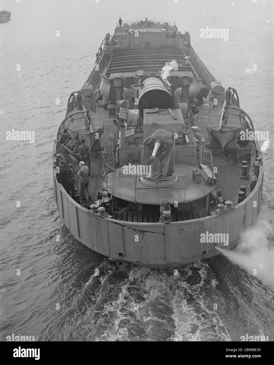 Ein bewaffneter Kaufmann in der Themse 27. September 1939 Stockfoto