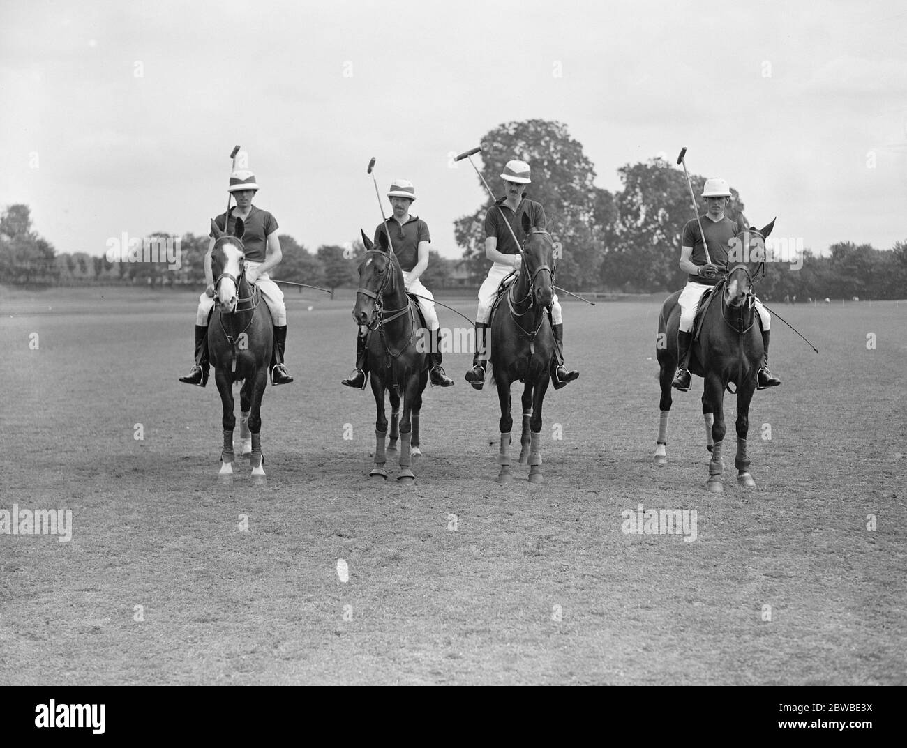 County Polo in Ranelagh ' B ' Team von links nach rechts A H Head , F F B St George , Kapitän A H Ferguson , G W Pennington 18 Juli 1930 Stockfoto