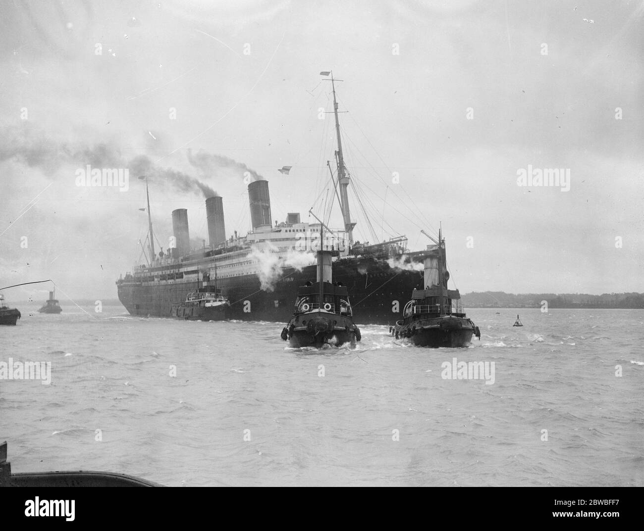 Die SS Imperator kommt am 23. Dezember 1919 in Southampton an Stockfoto