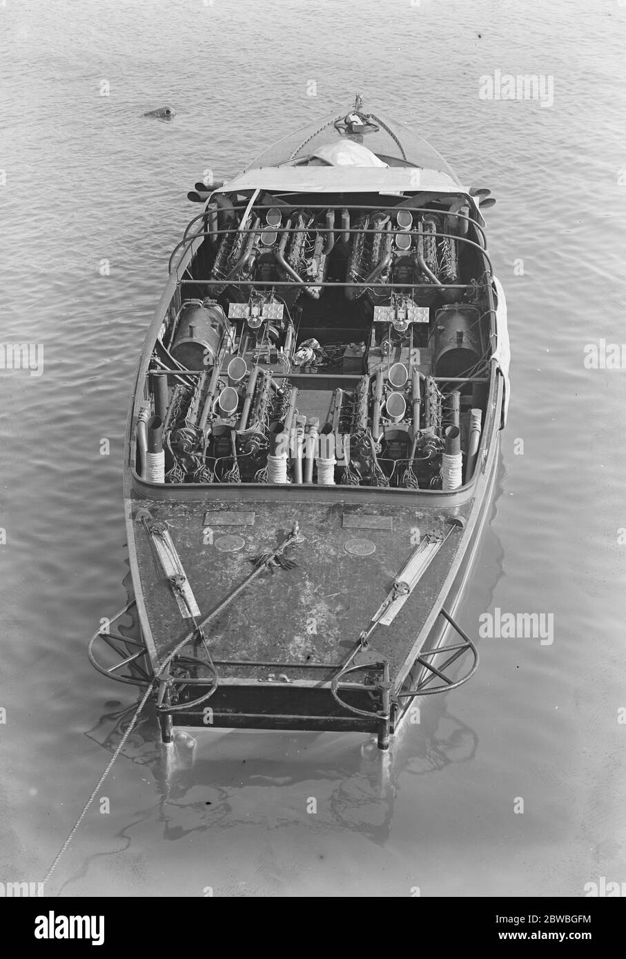 Motorbootrennen mit 18 , 00 PS Motor EIN Blick auf den Sunbeam Racer 29 Juli 1920 Stockfoto