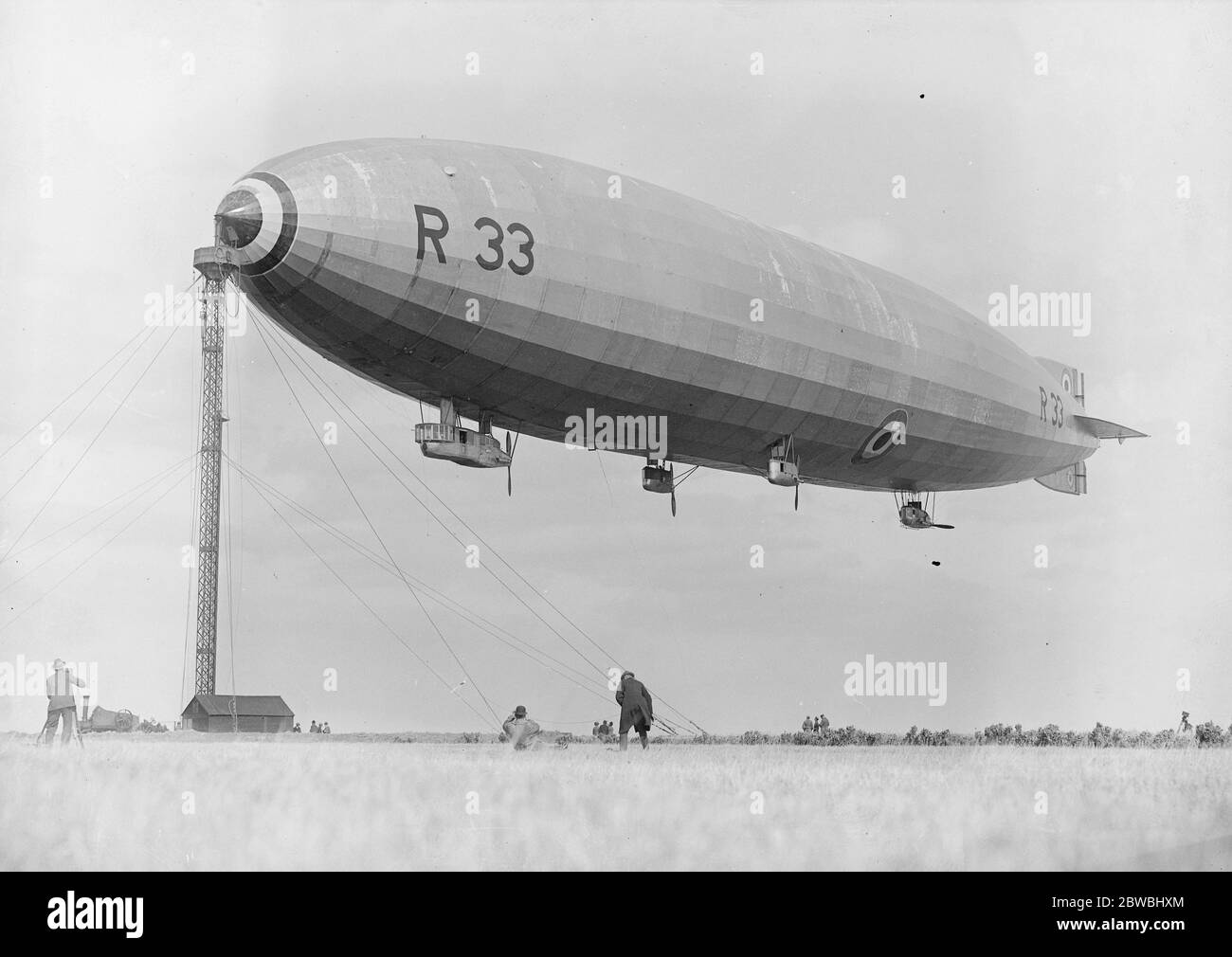 Wichtige Festmasttests an der Pulham Air Station 24. März 1921 Stockfoto