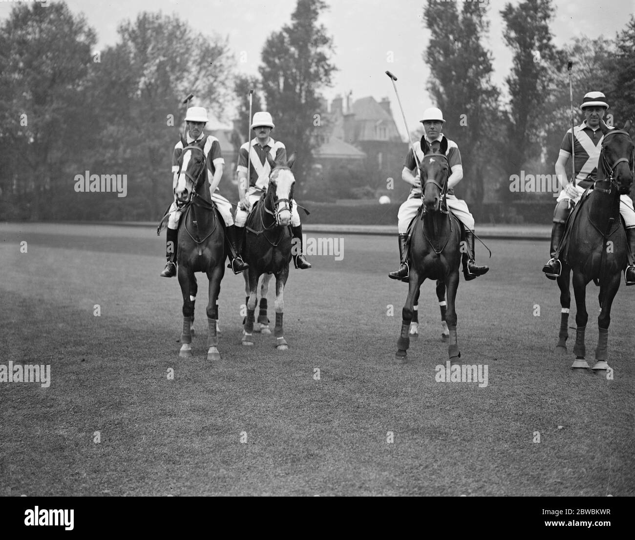 Polo in Hurlingham - Pilger gegen Schwalben . Die Pilger - Herr JB Fowler , Capt HG Morrison , Herr S Barton und Herr A Grisar . 14 Mai 1928 Stockfoto