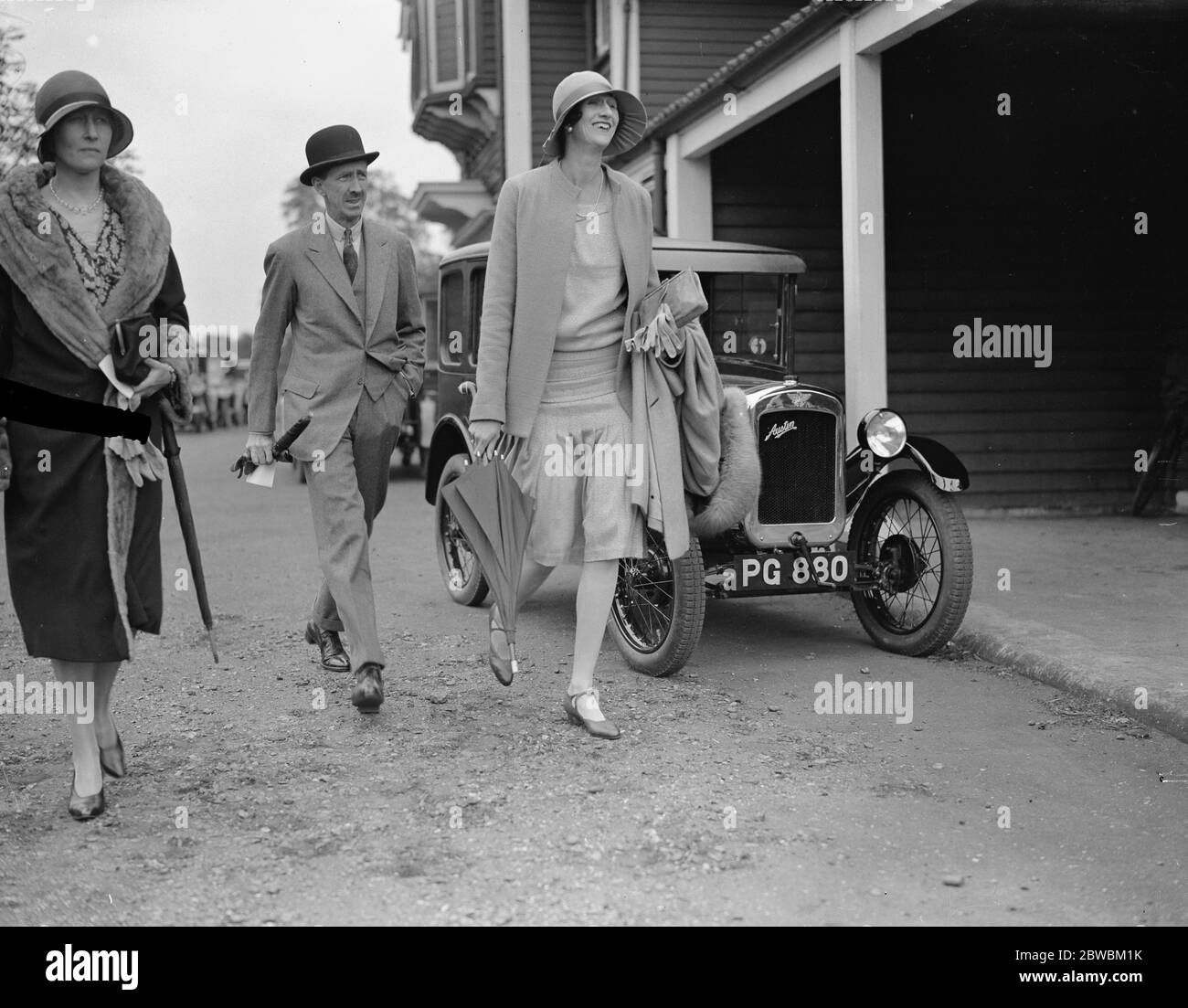 Polo auf Ranelagh Farm Hurricanes veruse El Gordo Major Haddon und Frau Van Rensallan 15 Juni 1929 Stockfoto