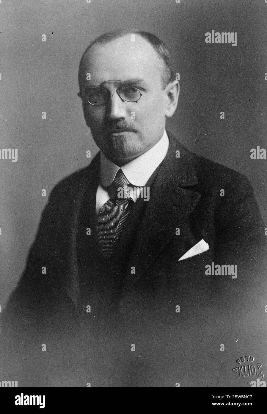 Lettischer Innenminister M. P Berg 1. Juni 1923 Stockfoto