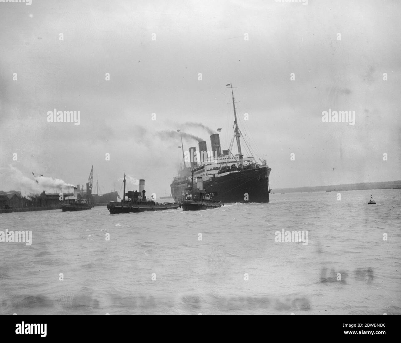Die SS Imperator kommt am 23. Dezember 1919 in Southampton an Stockfoto