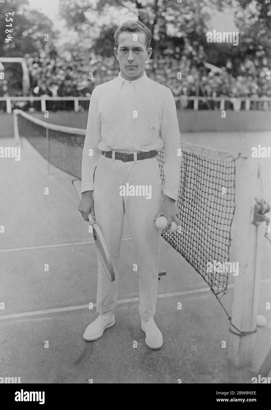 N Cochet Französisch Tennis Champion 15 Juni 1922 Stockfoto