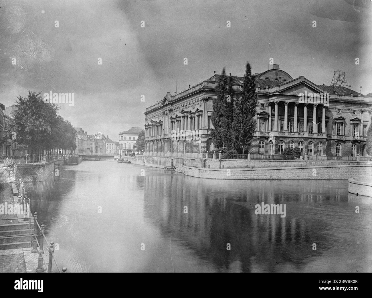 Justizpalast in Gent, Belgien der Palais de Justice, Gent, die vollständig durch Feuer zerstört wurde verbrannt. 19 März 1926 Stockfoto