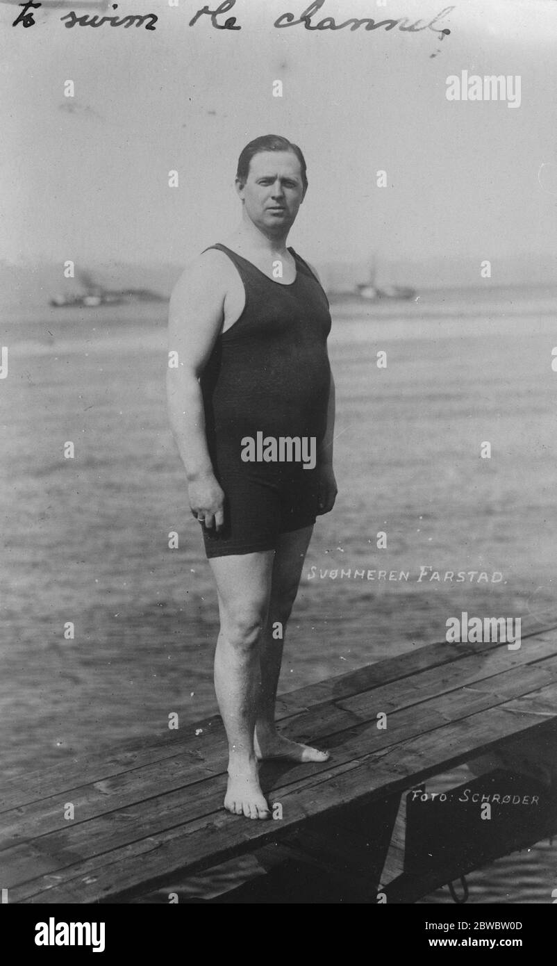 Herr Olav Farstad , der versucht, den Kanal zu schwimmen. 26 Juli 1926 Stockfoto