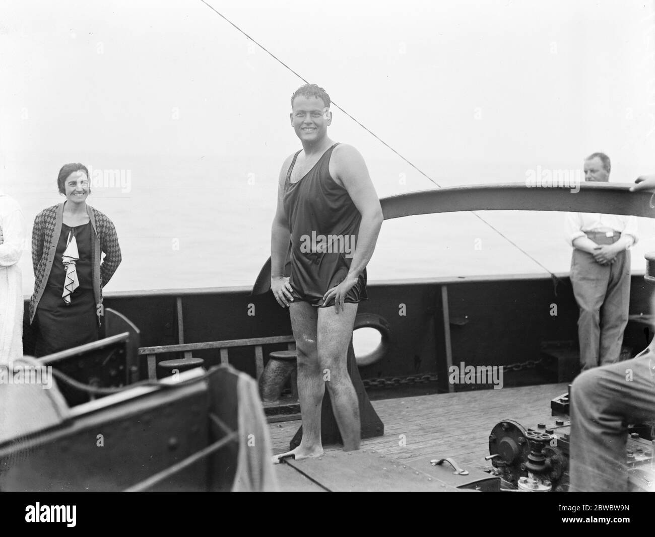 Helmy, der ägyptische Schwimmer, der versuchen soll, den Kanal zu schwimmen. Bis 18. August 1925 Stockfoto