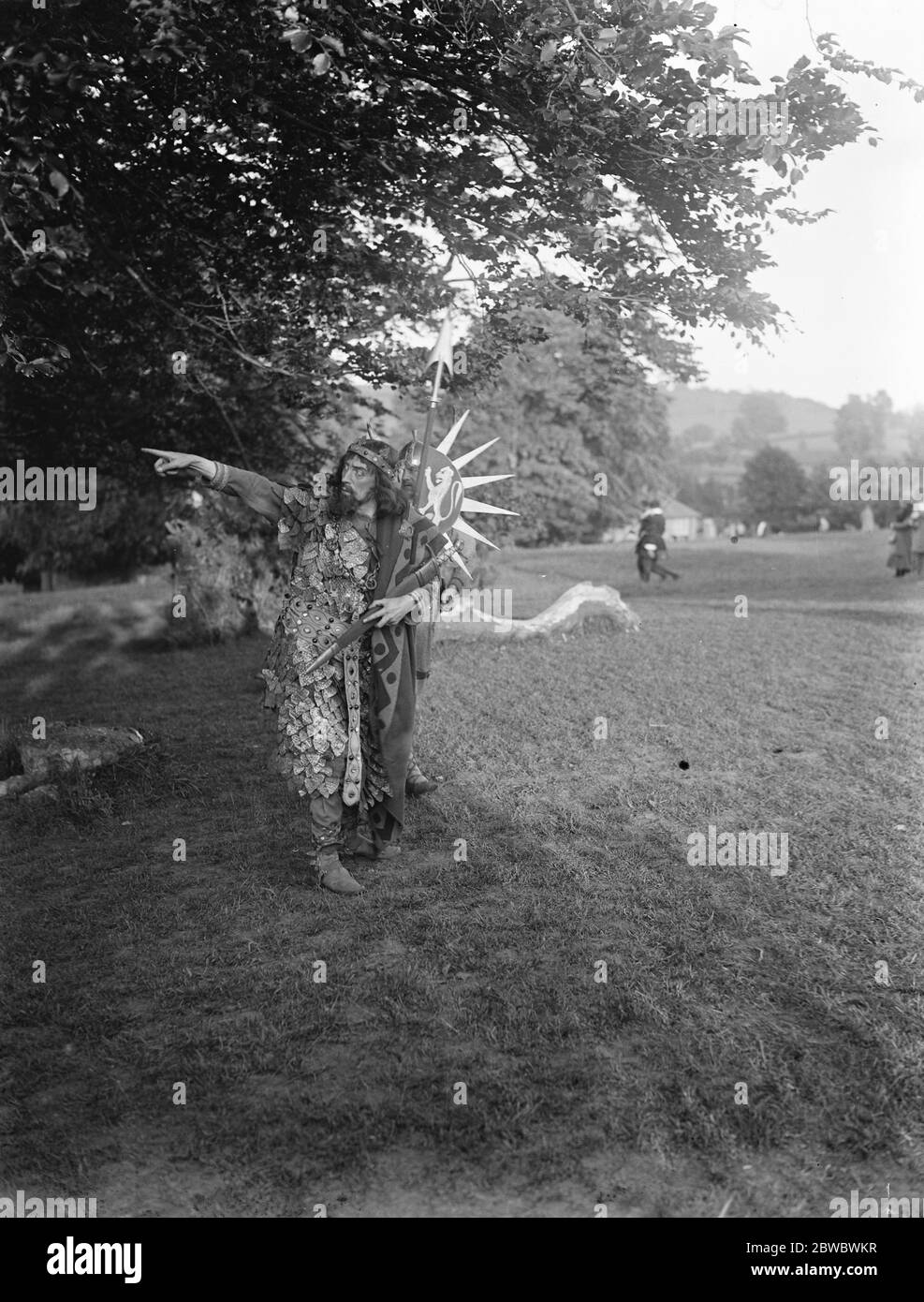 Historischer Festzug in Wincanton , Somerset Herr Tom Heslewood als König Alfred 3. Juni 1925 Stockfoto