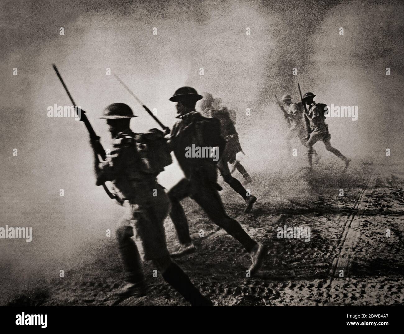 Truppen in der ersten Schlacht von El Alamein (1.–27. Juli 1942), einer Schlacht der Westwüstenkampagne des Zweiten Weltkriegs, in Ägypten zwischen den Achsenmächten (Deutschland und Italien) der Panzerarmee Afrika (Panzerarmee Afrika), Darunter die Afrika Korps unter Feldmarschall Erwin Rommel und die alliierten (Britisch-Imperial und Commonwealth) Kräfte (Großbritannien, Britisch-Indien, Australien, Südafrika und Neuseeland) der Achten Armee (General Claude Auchinleck). Stockfoto