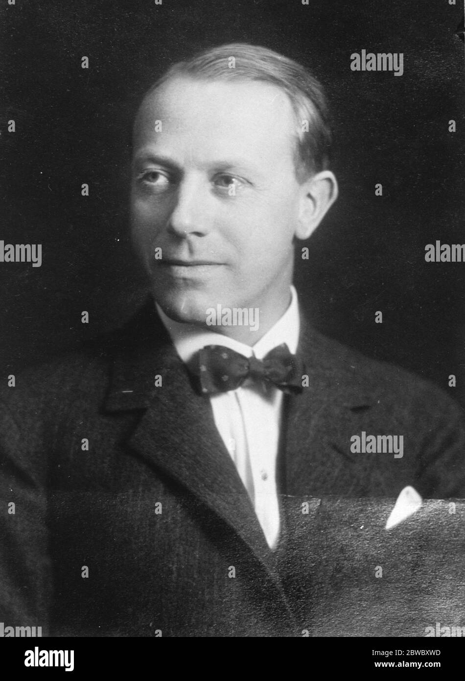 Helge Klaestad , der neue Präsident des gemischten Schiedsgerichts für die Regelung von Divergenzen zwischen britischen und deutschen Staatsbürgern 15. Dezember 1925 Stockfoto