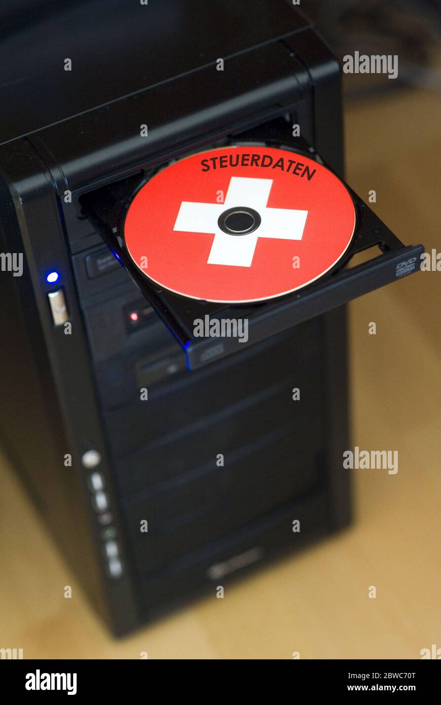 Schweizer Daten CD, Scharzgeld, anonyme Kitten, Bankkunden, Stockfoto