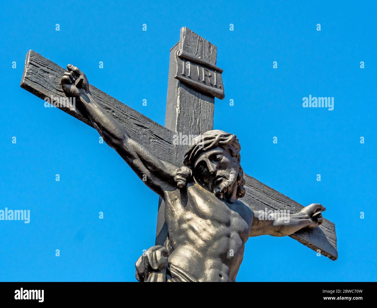 Kreuzigung Jesus Christus. Symbolfoto für Ostern. Stockfoto