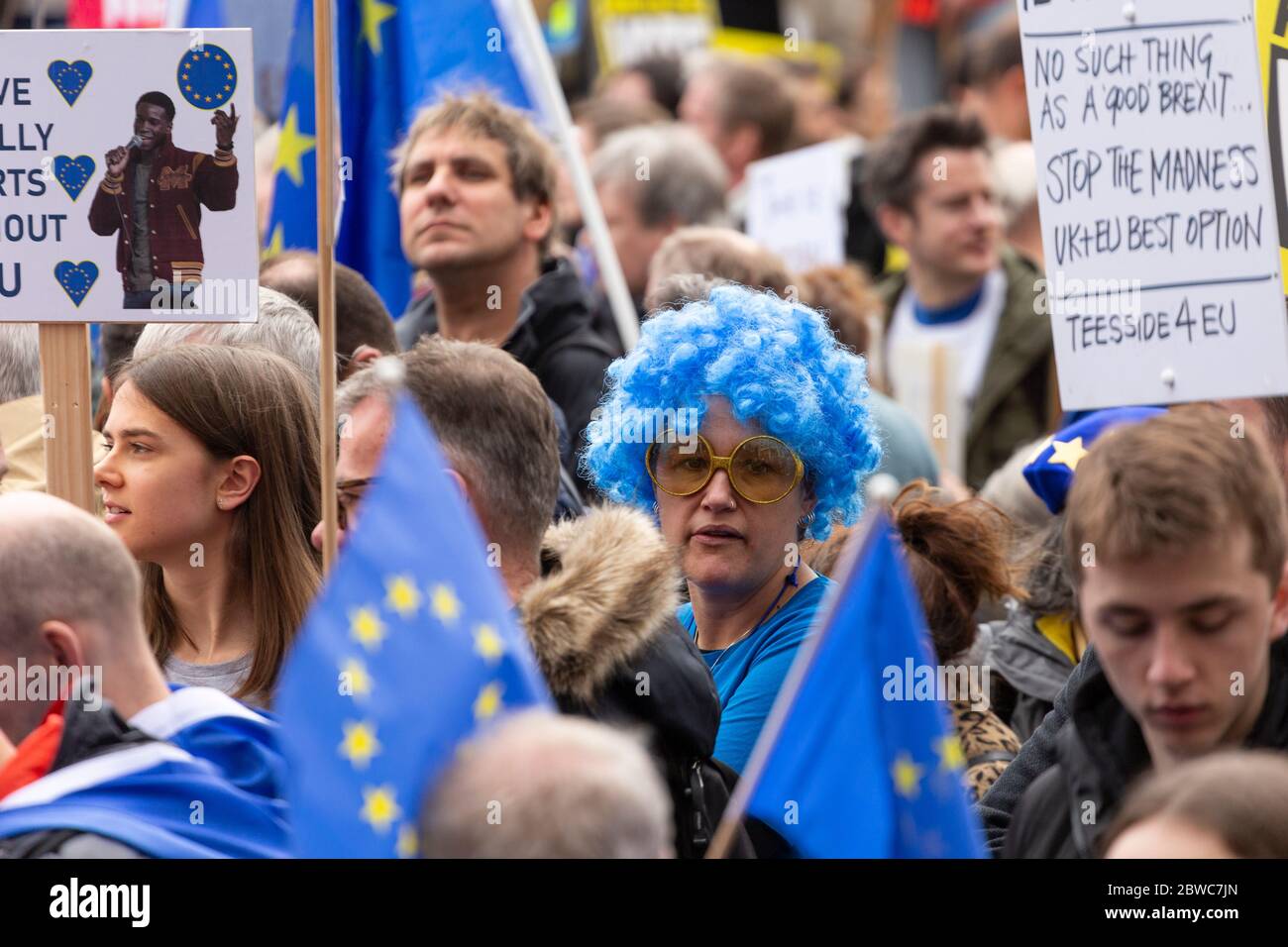 Anti-Brexit-Demonstration und märz, London, 23. März 2019 Stockfoto