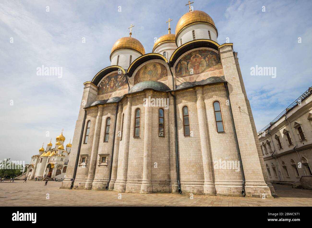 Blick auf die Kathedrale des Erzengels Michael im Kreml Moskau Russland Stockfoto