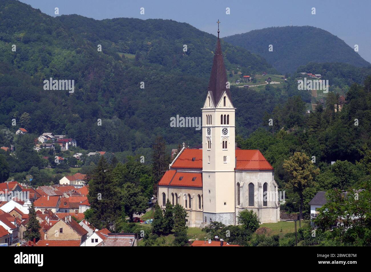 Pfarrkirche St. Nikolaus in Krapina, Kroatien Stockfoto