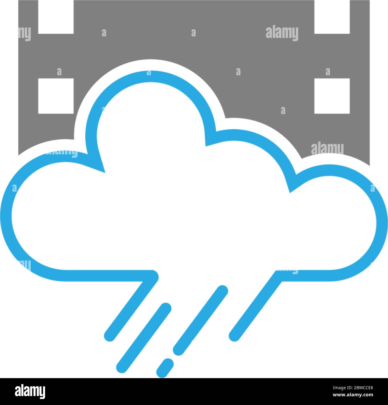 Rainy Film Logo Icon Konzept Illustration Stock Vektor