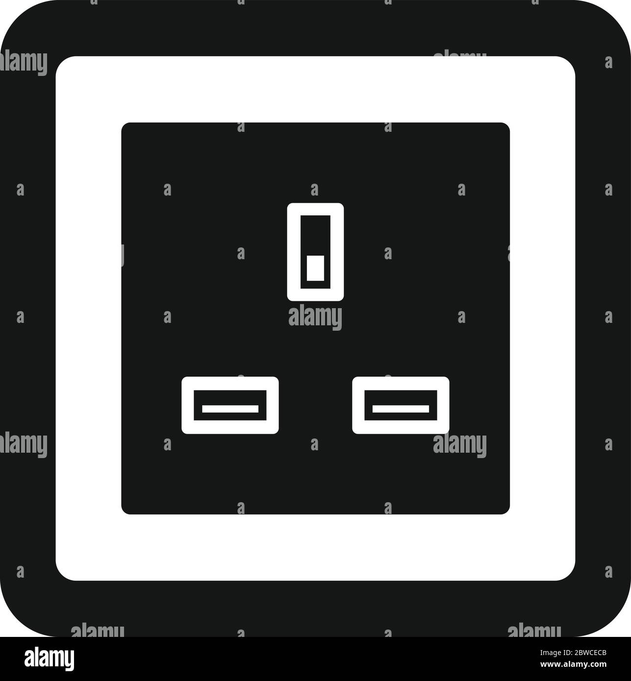Symbol für die Steckdose Typ g. Einfache Illustration des Typ g Steckdose Vektor-Symbol für Web-Design isoliert auf weißem Hintergrund Stock Vektor
