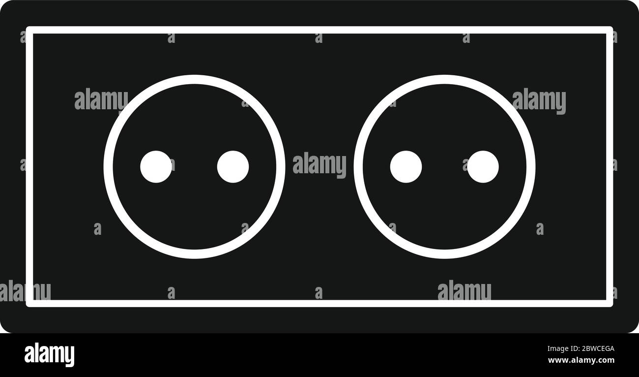 Symbol für doppelte Steckdose. Einfache Illustration von Doppelsteckdose Vektor-Symbol für Web-Design isoliert auf weißem Hintergrund Stock Vektor