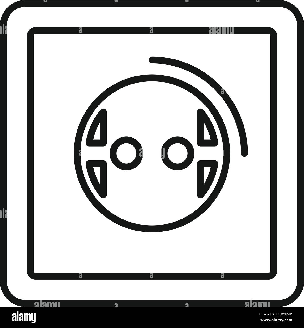 Symbol für europäische Steckdose. Outline europäische Steckdose Vektor-Symbol für Web-Design isoliert auf weißem Hintergrund Stock Vektor