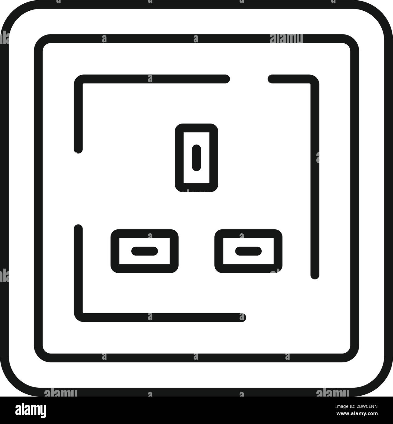 Symbol für die Steckdose Typ g. Umriss Typ g Steckdose Vektor-Symbol für Web-Design isoliert auf weißem Hintergrund Stock Vektor