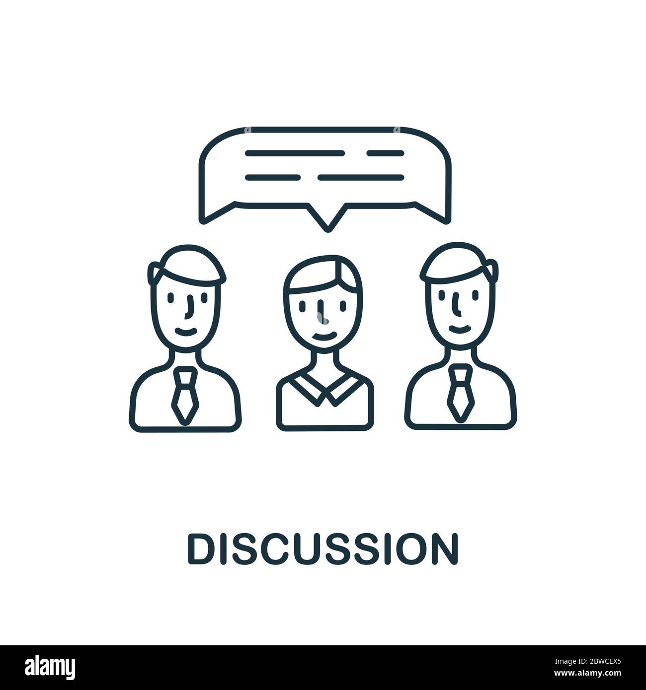 Diskussionssymbol aus der Hobelsammlung. Einfache Linie Diskussionssymbol für Vorlagen, Webdesign und Infografiken Stock Vektor