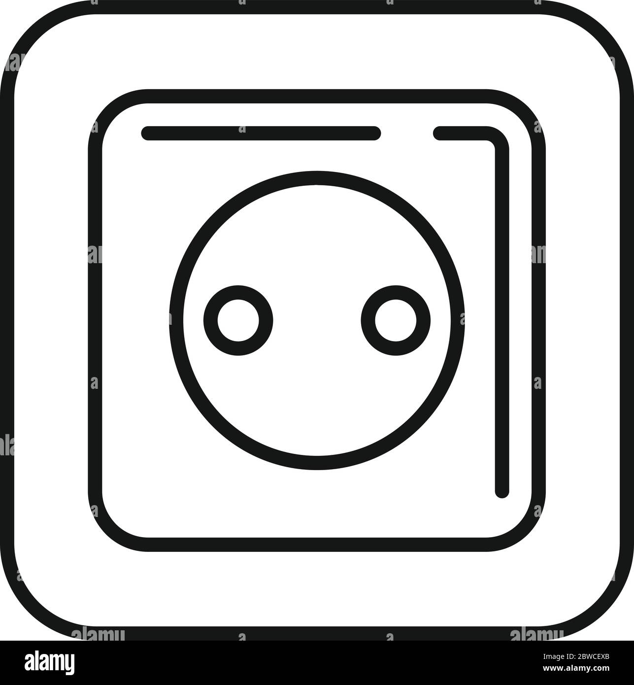 Symbol für die belgische Steckdose. Umriss belgien Steckdose Vektor-Symbol für Web-Design isoliert auf weißem Hintergrund Stock Vektor